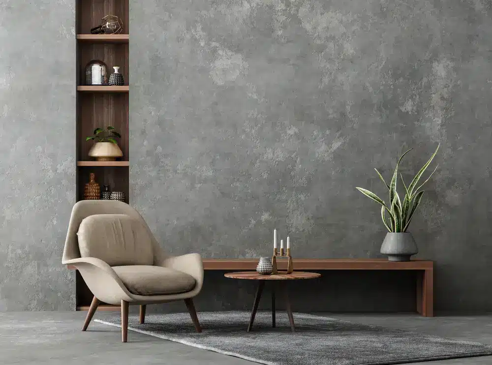 Salon intérieur loft, style industriel.