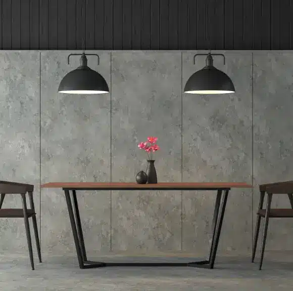 Décorez avec une lampe de style industriel.